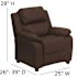 Flash Furniture Deluxe Padded Contemporary Brown Leather Kids Recliner with Storage Arms