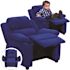 Flash Furniture Deluxe Padded Contemporary Blue Microfiber Kids Recliner with Storage Arms