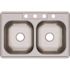 Elkay Dayton 33 in. Drop-in Double Bowl 20-Gauge Elite Satin Stainless Steel Kitchen Sink Only