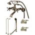 Kingston Brass Combo Set 3-Handle Claw Foot Tub Faucet with Hand Shower in Brushed Nickel