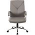 BOSS Office Products Grey Executive Leather Chair Leather Chrome Arms Seat Height Adjustment