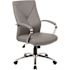 BOSS Office Products Grey Executive Leather Chair Leather Chrome Arms Seat Height Adjustment