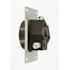 Leviton 50 Amp 125/250-Volt Shallow Flush Mounted Single Outlet, Black 5206-S10