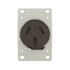 Leviton 50 Amp 125/250-Volt Shallow Flush Mounted Single Outlet, Black 5206-S10