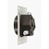 Leviton 30 Amp 125-Volt/250-Volt Shallow Single Flush Mounted Outlet, Black 5207-S10
