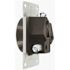 Leviton 30 Amp 125-Volt/250-Volt Shallow Single Flush Mounted Outlet, Black 5207-S10