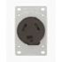 Leviton 30 Amp 125-Volt/250-Volt Shallow Single Flush Mounted Outlet, Black 5207-S10