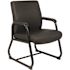 BOSS Office Products Black Heavy Duty Guest Chair Vinyl Cushions Heavy Gauge Steel frame Padded Arms Floor Glides