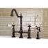 Kingston Brass Victorian Crystal 2-Handle Bridge Kitchen Faucet with Side Sprayer in Oil Rubbed Bronze