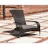 BALKENE HOME Coconino Black Wicker Plastic Adirondack Chair with Gray Cushion