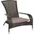 BALKENE HOME Coconino Black Wicker Plastic Adirondack Chair with Gray Cushion