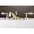 Kingston Brass Heritage Crystal 2-Handle Deck-Mount Roman Tub Faucet in Polished Brass