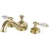 Kingston Brass Heritage Crystal 2-Handle Deck-Mount Roman Tub Faucet in Polished Brass
