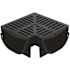 U.S. TRENCH DRAIN Compact Series 90 Deg. Corner for 3.2 in. D Trench and Channel Drain Systems w/Black Grate