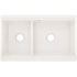 Elkay Fireclay 33 in. Farmhouse/Apron-Front Offset 60/40 Double Bowl White Fireclay Kitchen Workstation Sink Only