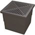 14 in. x 14 in. Storm Water Pit and Catch Basin for Modular Trench and Channel Drain Systems with Aluminum Grate