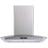 Winflo 30 in. 500 CFM Convertible Island Mount Range Hood in Stainless Steel and Glass with Mesh Filters and Touch Control