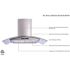 Winflo 30 in. 475 CFM Convertible Stainless Steel/Glass Wall Mount Range Hood with Mesh Filters and Touch Sensor Control