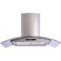 Winflo 36 in. 475 CFM Convertible Glass Wall Mount Range Hood in Stainless Steel with Mesh Filters and Touch Sensor Control