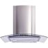 Winflo 36 in. Convertible Glass Wall Mount Range Hood in Stainless Steel with Mesh Filters and Push Button Control