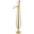 Kingston Brass Country Single-Handle Claw Foot Tub Faucet with Hand Shower in Polished Brass