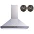 30 in. 500 CFM Convertible Wall Mount Range Hood in Stainless Steel with Mesh and Charcoal Filters, Touch Sensor Control