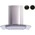 Winflo 30 in. Convertible Glass Wall Mount Range Hood in Stainless Steel with Mesh and Charcoal Filters and Push Buttons