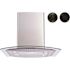 Winflo 30 in. Convertible Glass Wall Mount Range Hood in Stainless Steel with Mesh and Charcoal Filters and Push Buttons