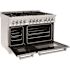 48 in. 7 Burner Double Oven Dual Fuel Range with 4500 BTU Burners, Adjustable Leg Height, Gliding/Roll Out Racks