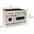 48 in. 7 Burner Double Oven Dual Fuel Range with 4500 BTU Burners, Adjustable Leg Height, Gliding/Roll Out Racks