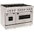 48 in. 7 Burner Double Oven Dual Fuel Range with 4500 BTU Burners, Adjustable Leg Height, Gliding/Roll Out Racks