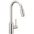 MOEN Genta LX Chrome 16 in. H Pull Down Sprayer Kitchen Faucet with 360 Degree Spout Swivel and Power Boost