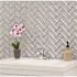 MSI Ice Bevel Herringbone 13 in. x 11 in. Glossy Glass Mesh-Mounted Mosaic Tile (10.6 sq. ft. / case)