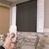 SeaSun Siesta Dark Brown Motorized Outdoor Patio Roller Shade with Valance 48 in. W x 96 in. L