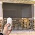 SeaSun Siesta Dark Brown Motorized Outdoor Patio Roller Shade with Valance 48 in. W x 96 in. L