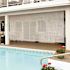 SeaSun Carmel Grey and Beige Cordless Outdoor Patio Roller Shade with Valance 96 in. W x 96 in. L