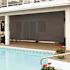SeaSun Siesta Dark Brown Cordless Outdoor Patio Roller Shade with Valance 48 in. W x 96 in. L