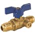 Jomar 3/8 in. Flare x 3/8 in. Flare Valve Bluecap Ii Gas Ball Valve with Side Tap