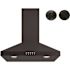 Winflo 30 in. 300 CFM Convertible Wall Mount Range Hood in Stainless Steel in Black with Mesh Filters, Charcoal Filters