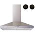 Winflo 36 in. 300 CFM Convertible Wall Mount Range Hood in Stainless Steel with Push Buttons, Mesh and Charcoal Filters