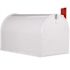 GibraltarÂ Mailboxes Marshall White, Large, Steel, Locking, Post Mount Mailbox