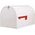 GibraltarÂ Mailboxes Marshall White, Large, Steel, Locking, Post Mount Mailbox