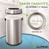 Alpine Industries 17 Gal. Heavy-Gauge Stainless Steel Round Vented Commercial Trash Can with Open Top Lid
