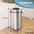 Alpine Industries 17 Gal. Heavy-Gauge Stainless Steel Round Vented Commercial Trash Can with Open Top Lid