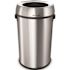 Alpine Industries 17 Gal. Heavy-Gauge Stainless Steel Round Vented Commercial Trash Can with Open Top Lid