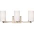 Hettinger 20 in. 3-Light Brushed Nickel Transitional Contemporary Wall Bathroom Vanity Light with LED Bulbs