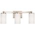 Hettinger 20 in. 3-Light Brushed Nickel Transitional Contemporary Wall Bathroom Vanity Light with LED Bulbs