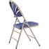 National Public Seating Blue Plastic Seat with Fan Back Stackable Outdoor Safe Folding Chair (Set of 4)
