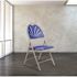 National Public Seating Blue Plastic Seat with Fan Back Stackable Outdoor Safe Folding Chair (Set of 4)