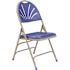 National Public Seating Blue Plastic Seat with Fan Back Stackable Outdoor Safe Folding Chair (Set of 4)
